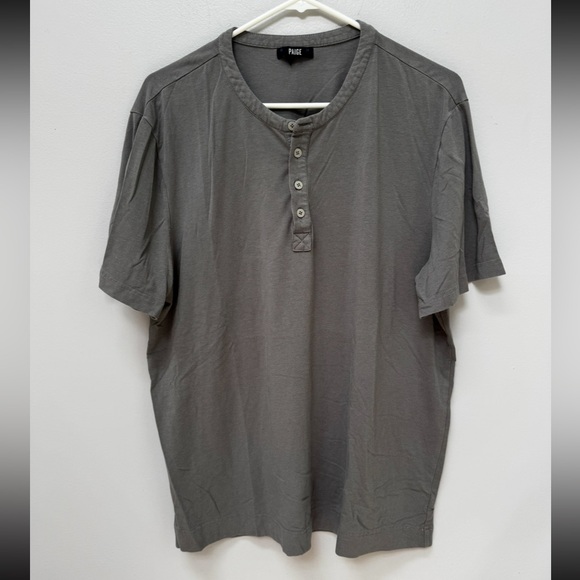 PAIGE Other - Paige Men's Gray Henley Short Sleeve Shirt in Large